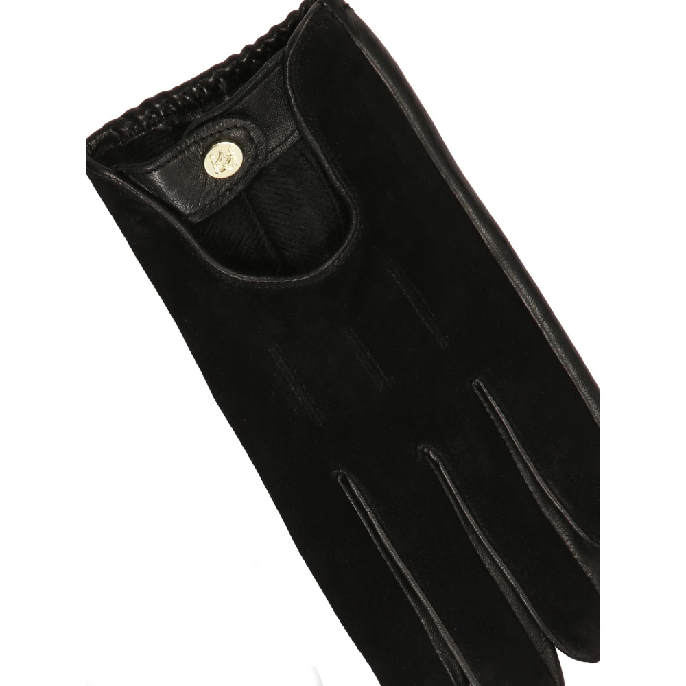 Kazar Zwarte handschoenen gemaakt van twee soorten leer Black Dames