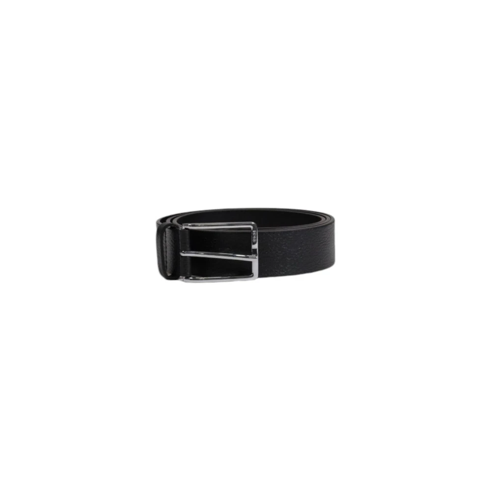 Hugo Boss Zwart Leren Riem Herencollectie Black Heren