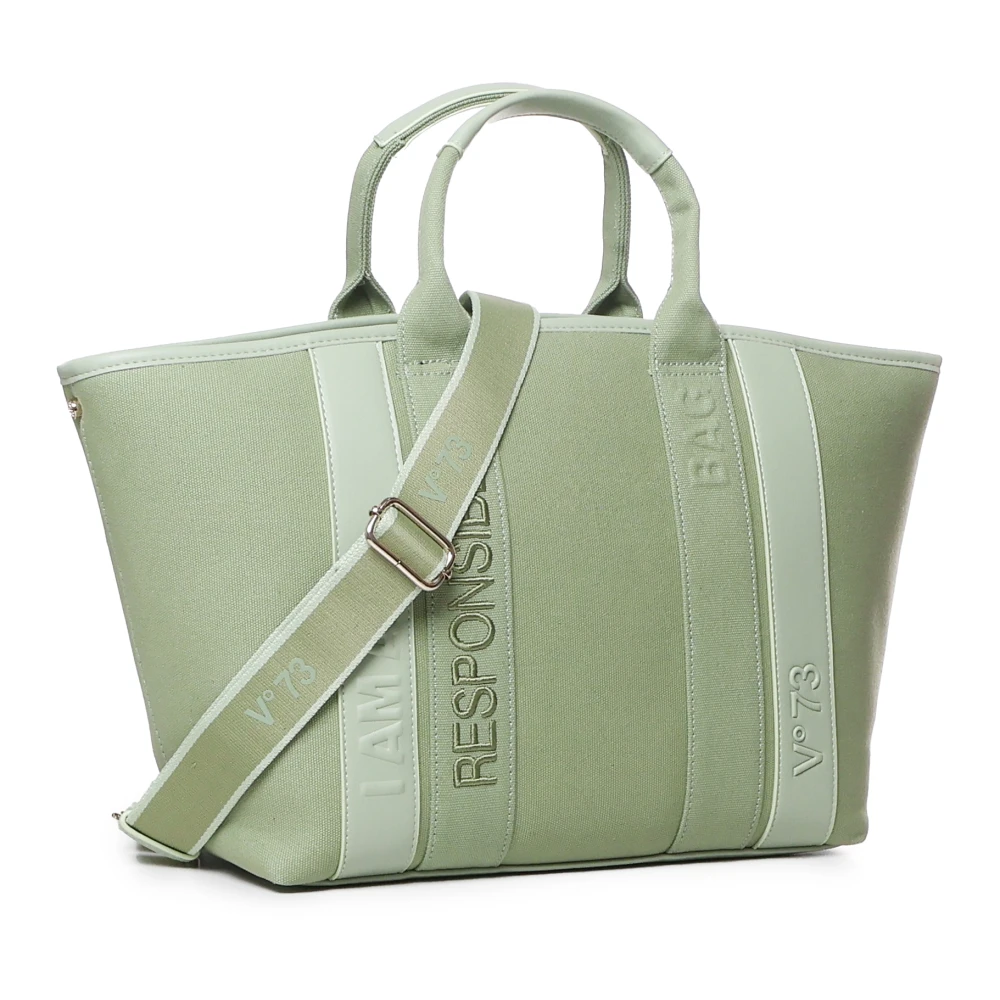 V73 Canvas Winkel Tas met Muntvak Green Dames