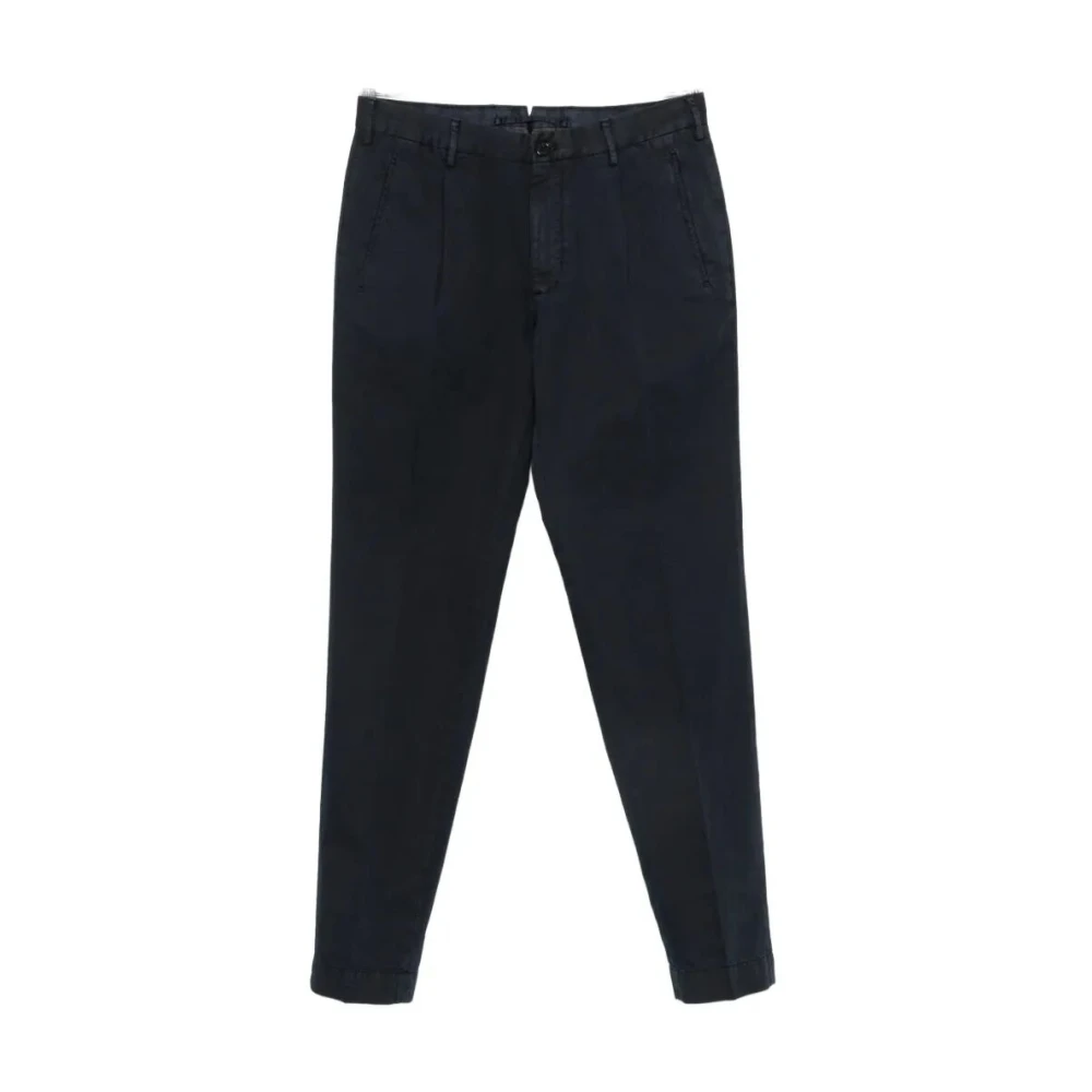 Incotex Men's Blue Pleated Straight-Leg Trousers - Suit Trousers - 2XL - Trousers