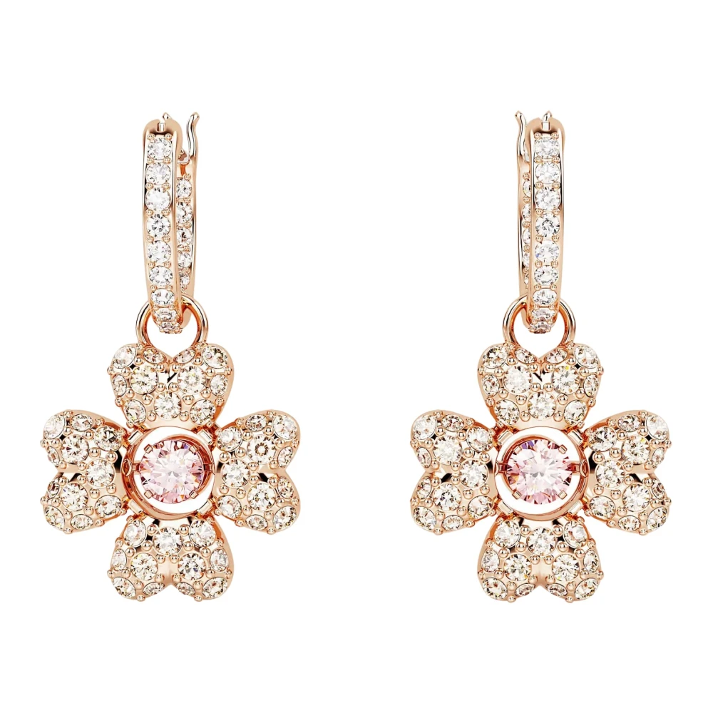 Swarovski Women's White/Gold Earrings Drop Earrings Rose Idyllia 5674212