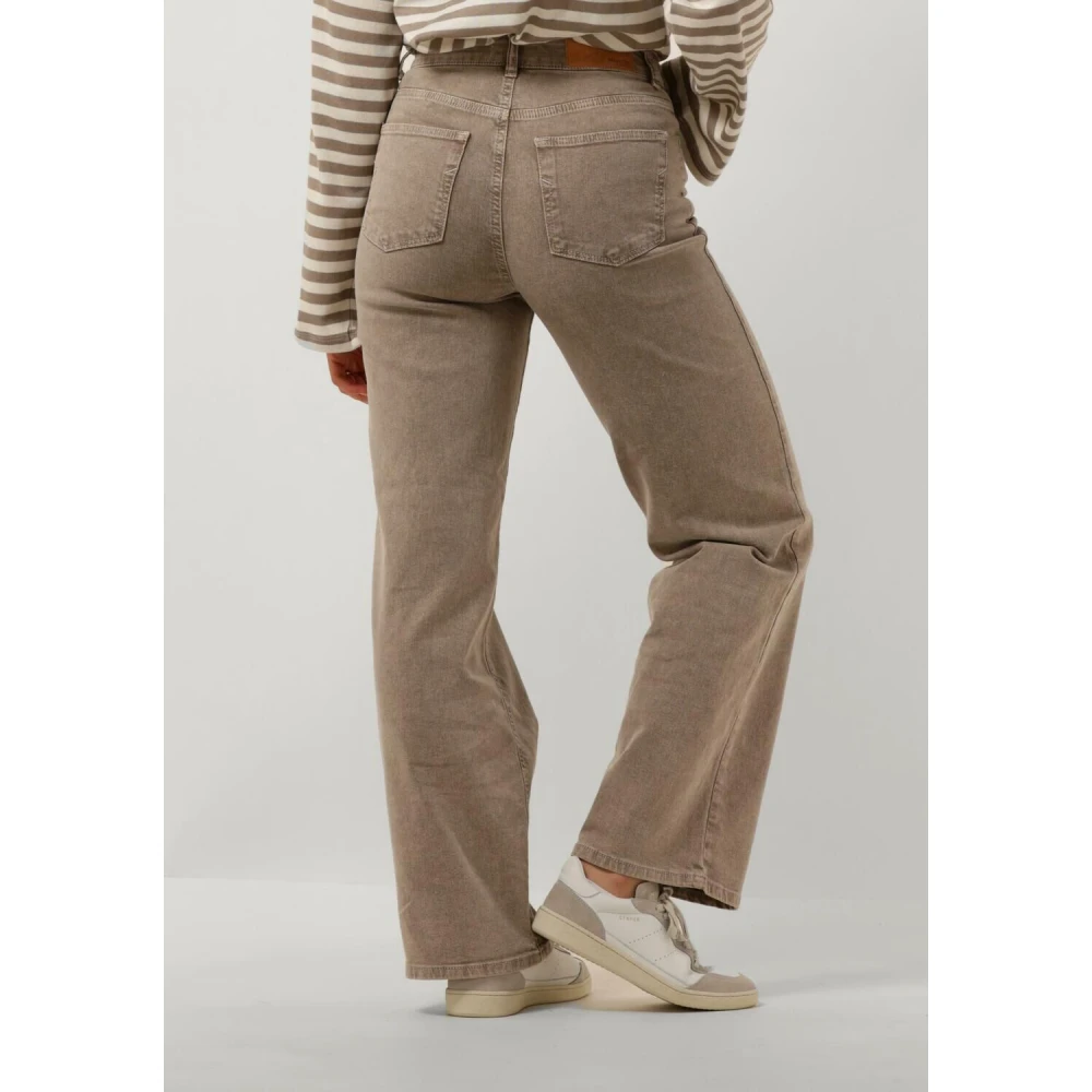 Selected Femme Beige Wide Jeans Slfalice-Cora Beige Dames
