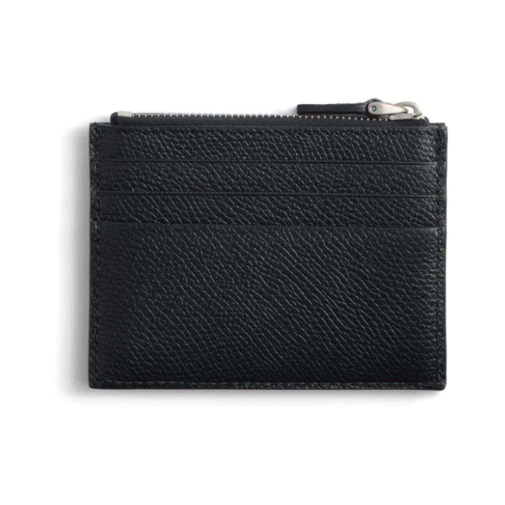 Valentino Garavani Zwarte VLogo Portemonnee met Gehamerd Textuur Black Heren