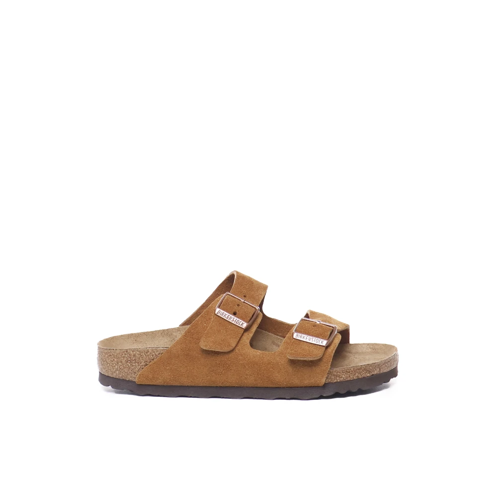 Birkenstock Sandaler i brunt mockasläder med mjuk fotbädd Brown, Dam