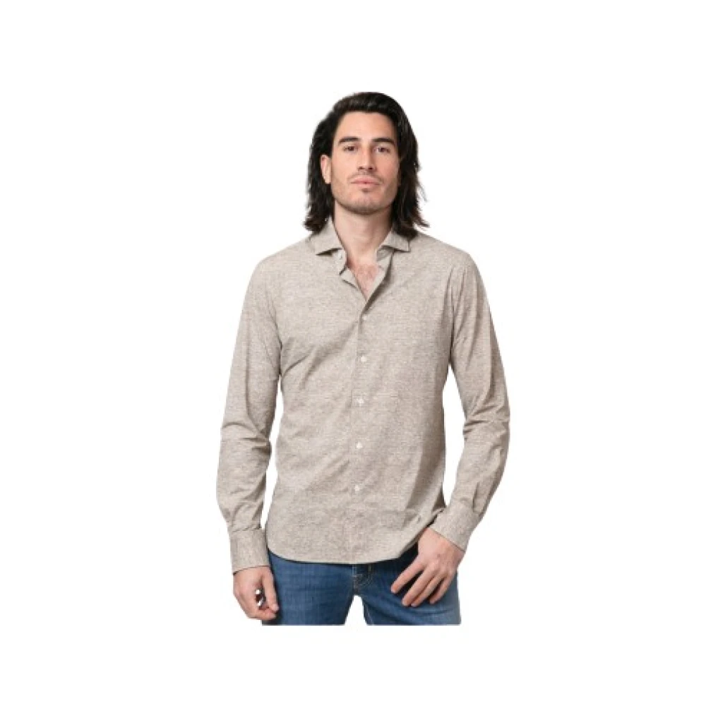 Orian Hombre Beige - Camisa Elástica- Shirts - M- Camisa Elástica