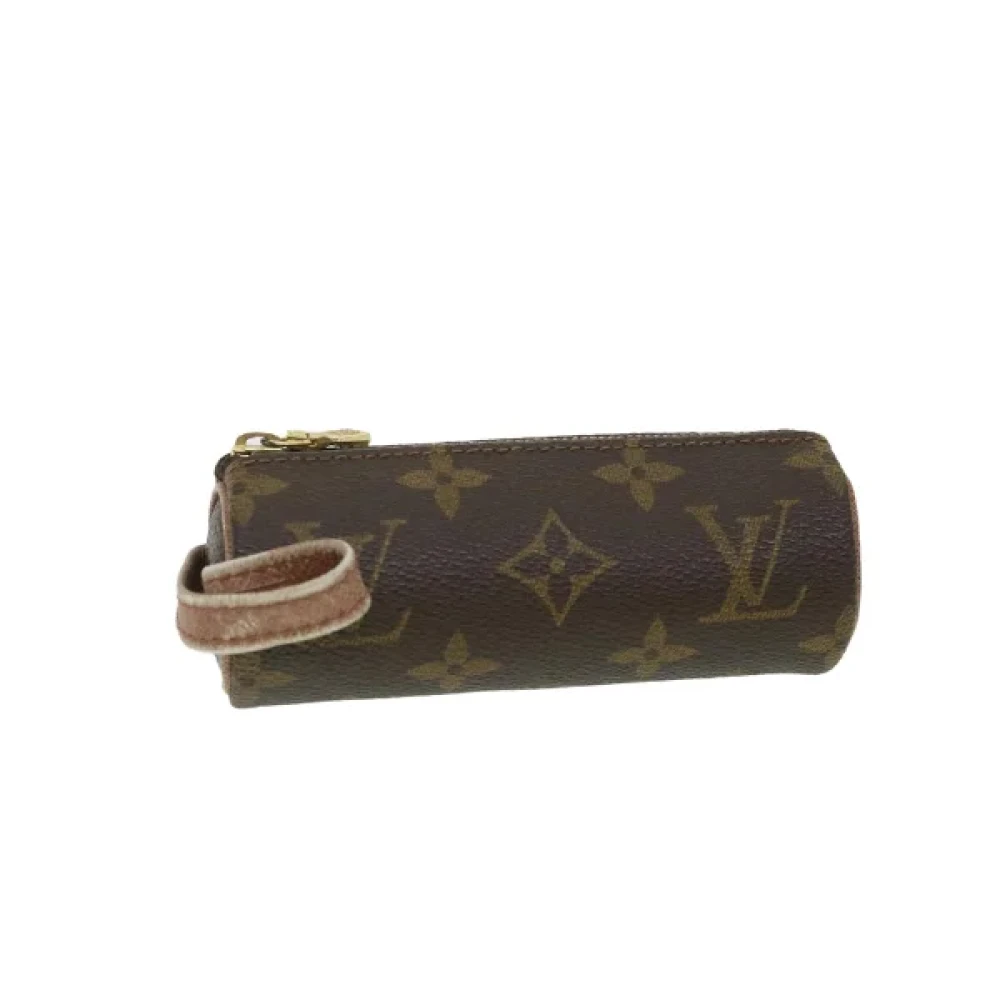 Pre-owned Brunt lerret Louis Vuitton veske