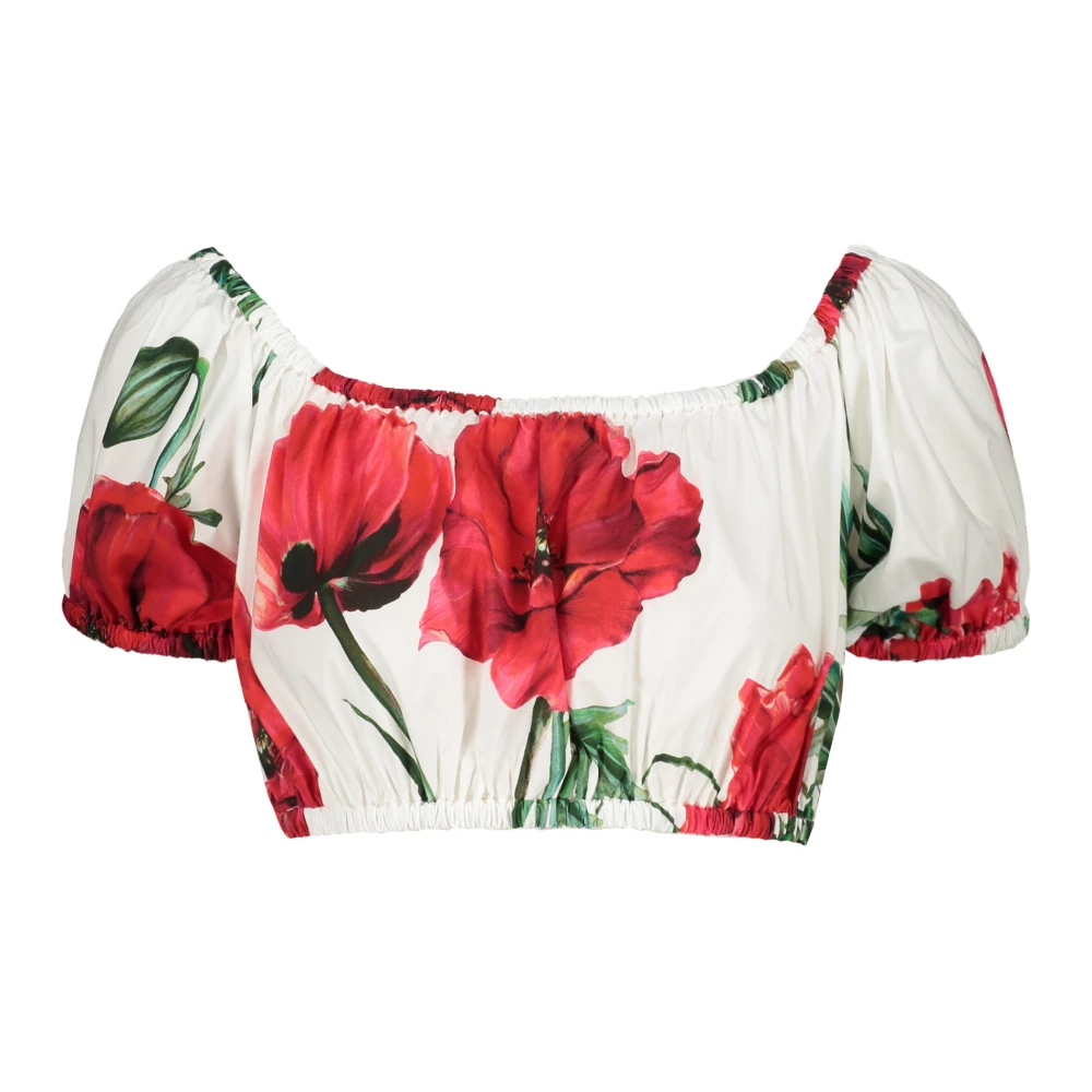 Dolce & Gabbana Bloemen katoenen crop top Multicolor Dames