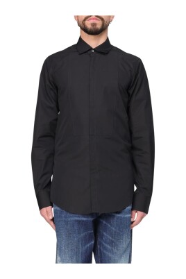 chemise-formelle-en-coton-noir-a-manches-longues