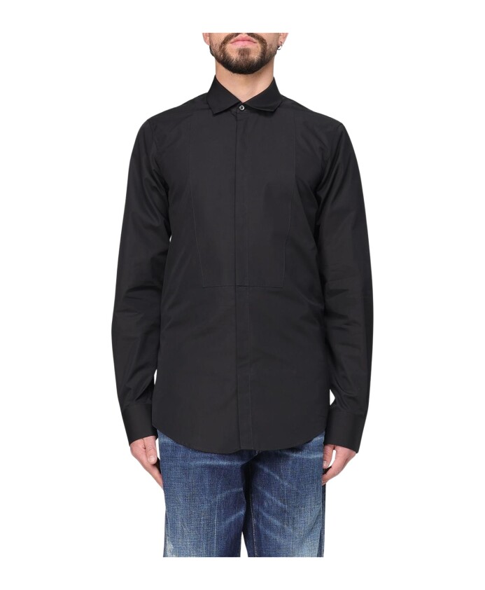 chemise-formelle-en-coton-noir-a-manches-longues