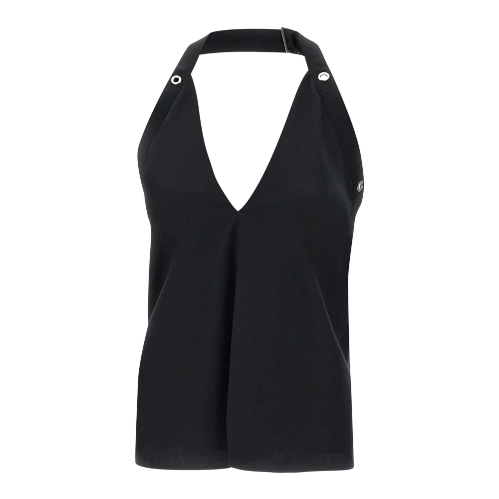 Iceberg Zwarte top nieuwe pasvorm in vloeibaar Tencel Black Dames