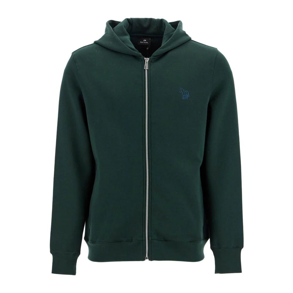 PS By Paul Smith Zebra Stripe Hoodie met Rits Green Heren