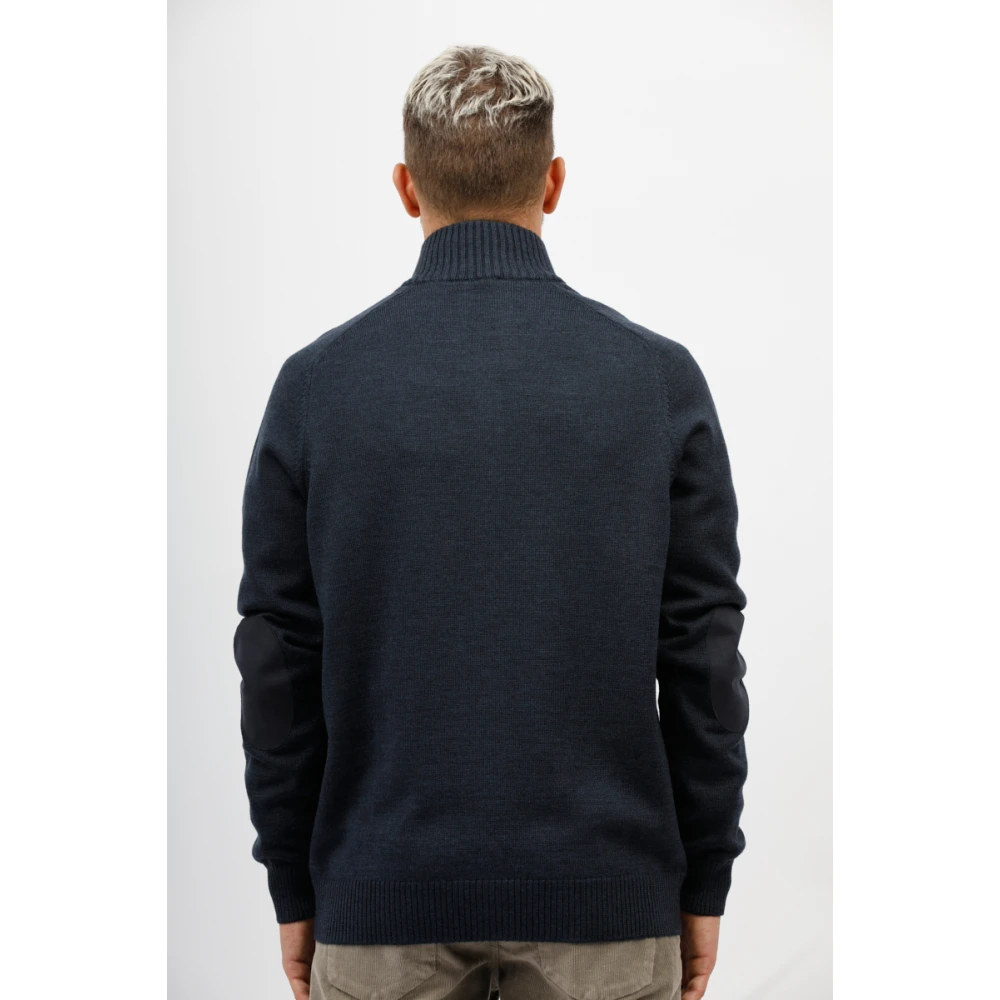 Gran Sasso Sweater met ritssluiting en Alcantara-details Blue Heren