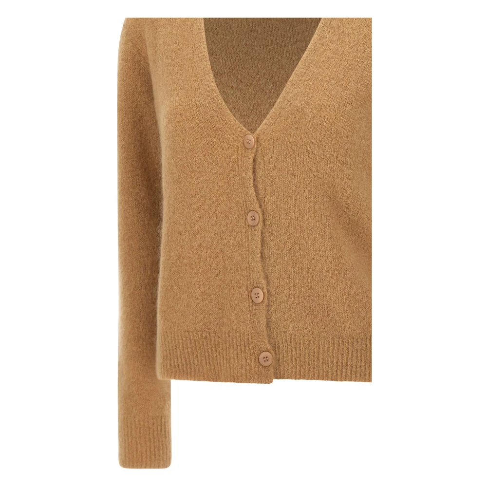 Kaos Bruine Wollen Blend Cardigan Sweater Brown Dames