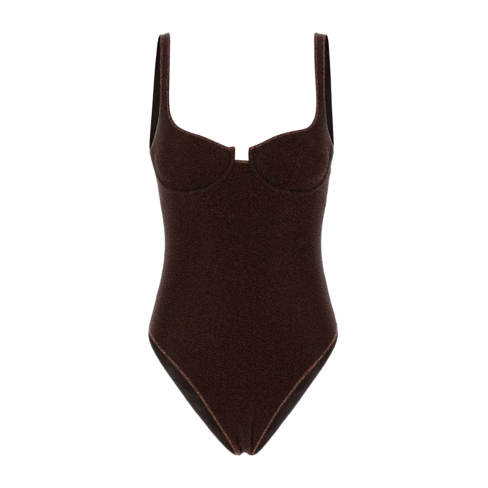Oseree Women's Brown Lumière Shell Maillot - Swimsuits - M - Swimwear