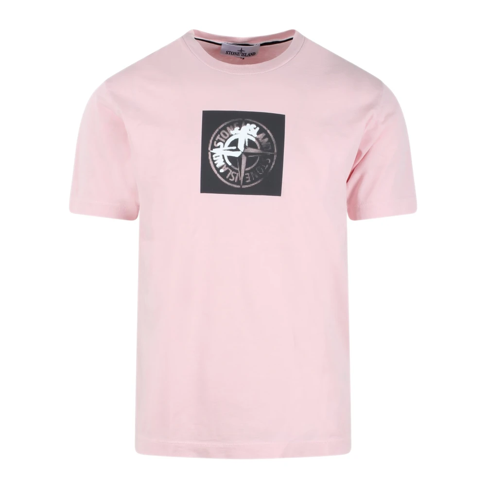 Stone Island T-Shirts Pink Heren