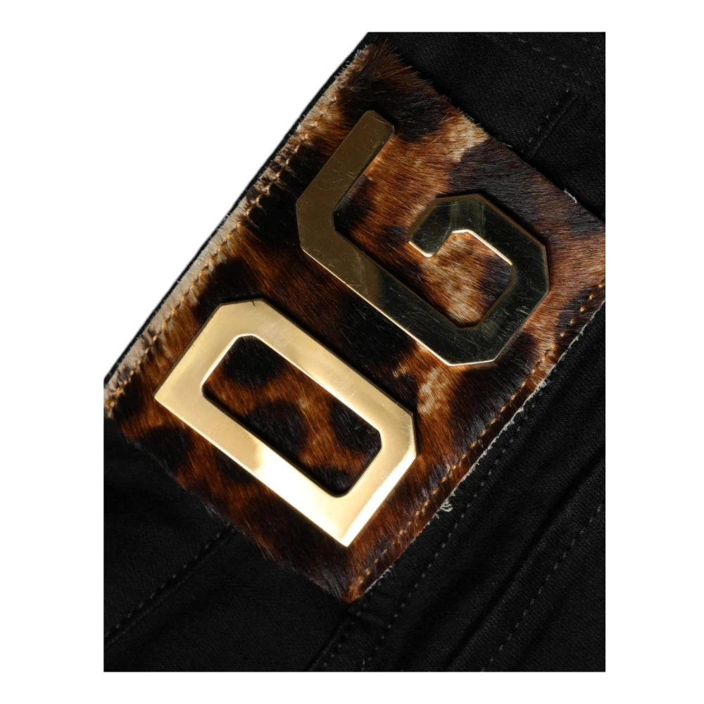 Dolce & Gabbana Zwarte Skinny Denim Jeans met Logo Black Dames
