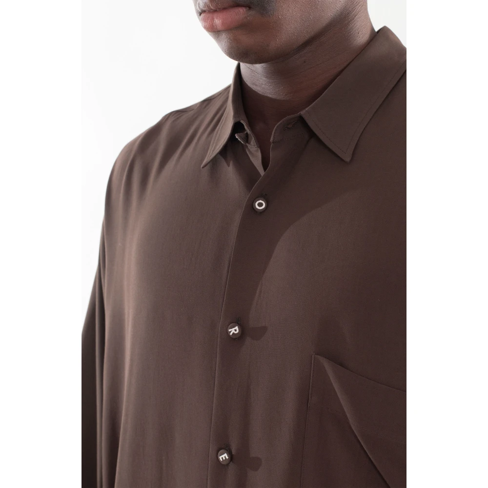 Magliano Manifesto Lettering Shirt Brown Heren