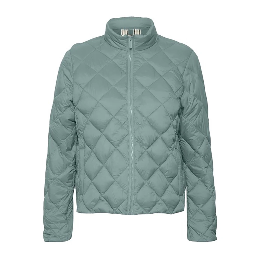 Part Two Gewatteerde jas met hoge kraag Green Dames