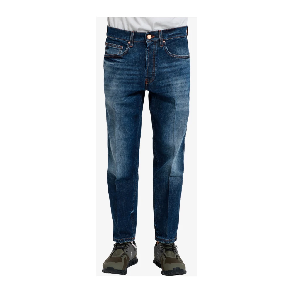 Don The Fuller Seoul Denim Jeans Losse Pasvorm Taps Toelopende Pijp Blue Heren