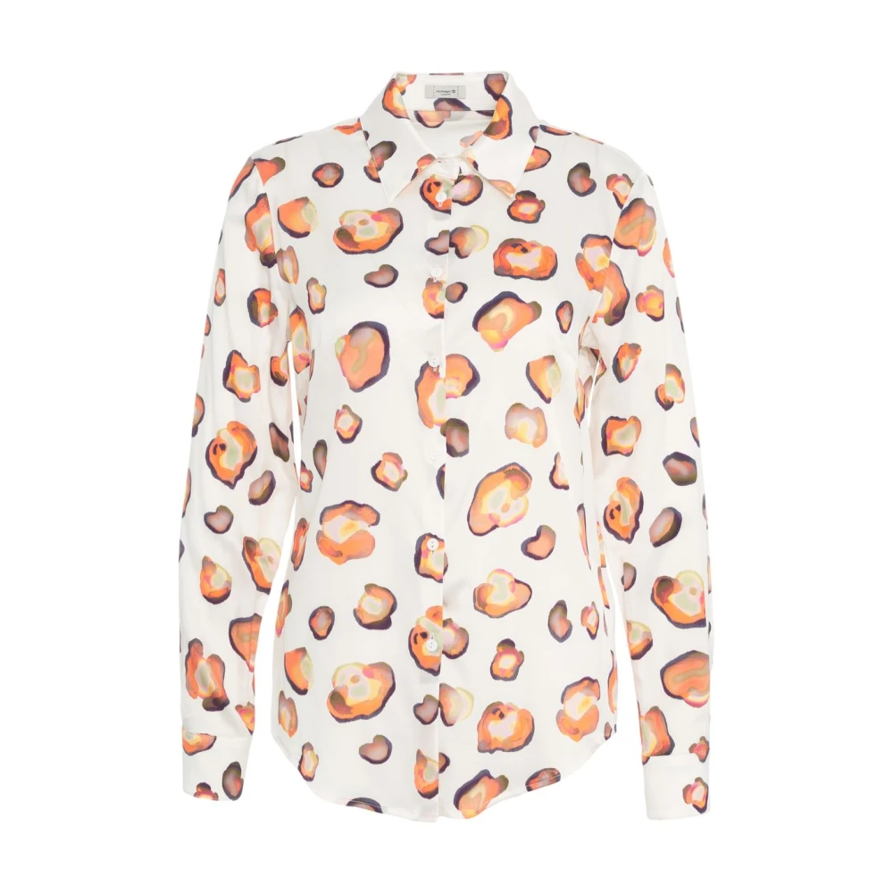 Himon's Witte Blouse met Chic Print Multicolor Dames