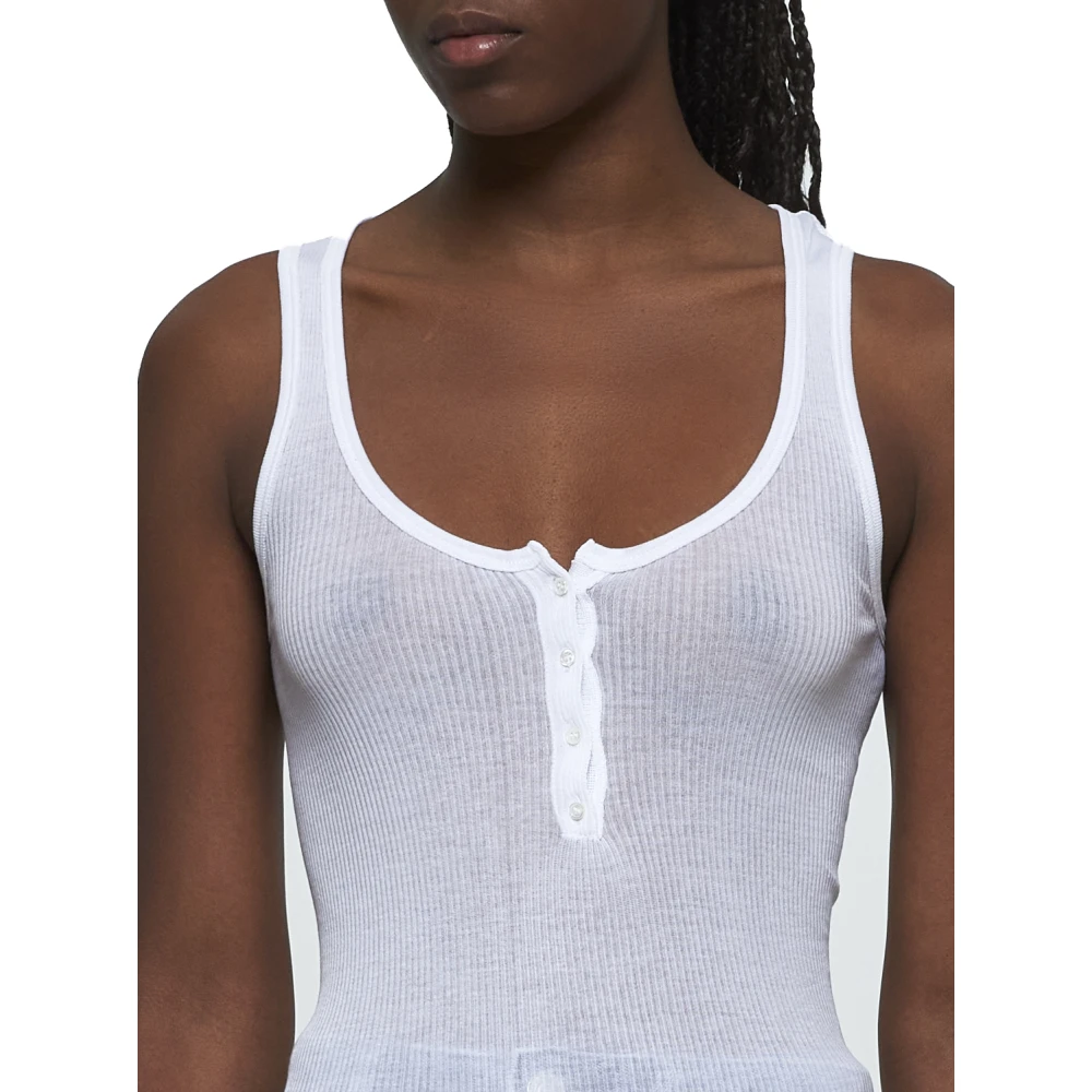 Isabel marant Witte Racerback Tanktop Katoen White Dames