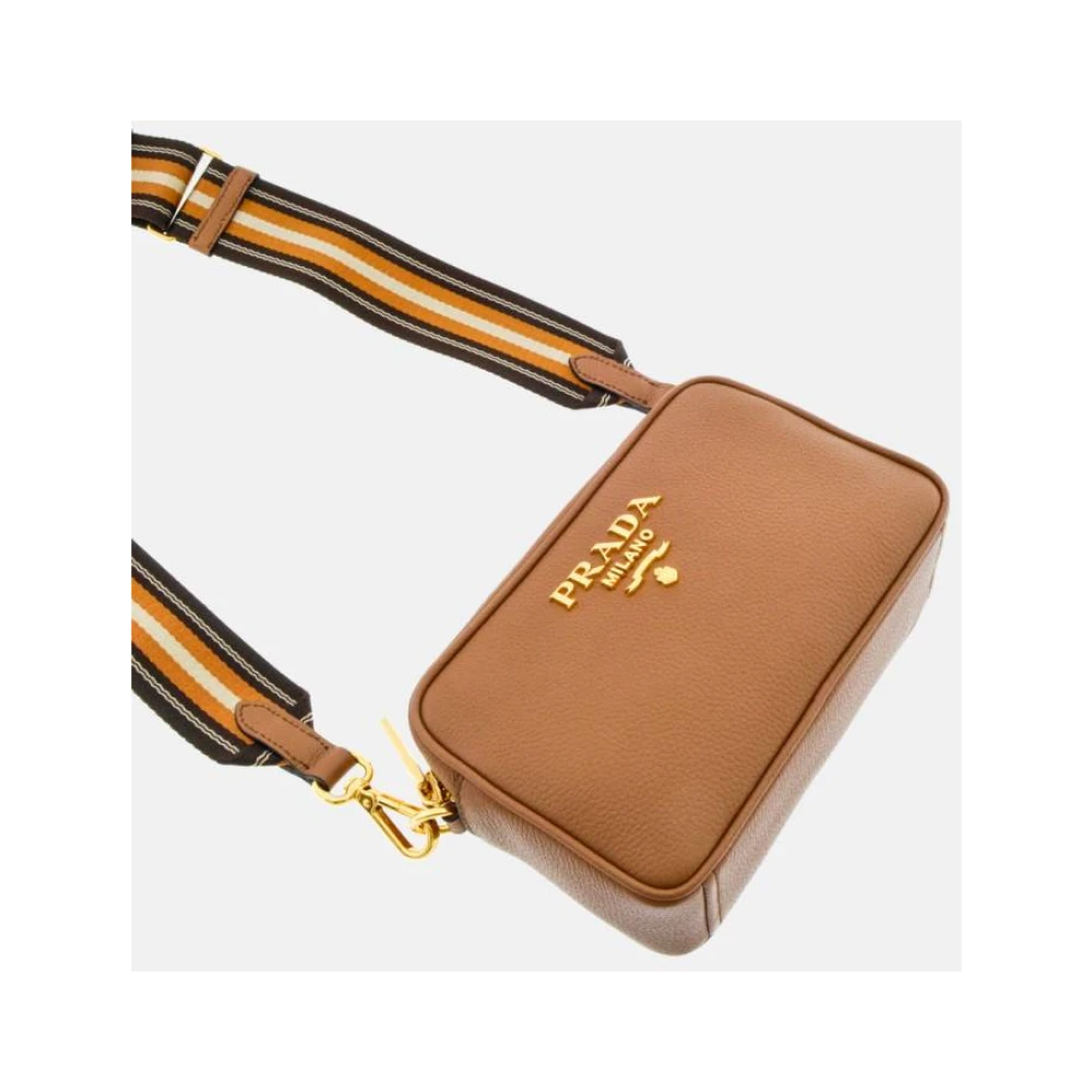 Prada Mini Camel Phenix Leren Tas Brown Dames