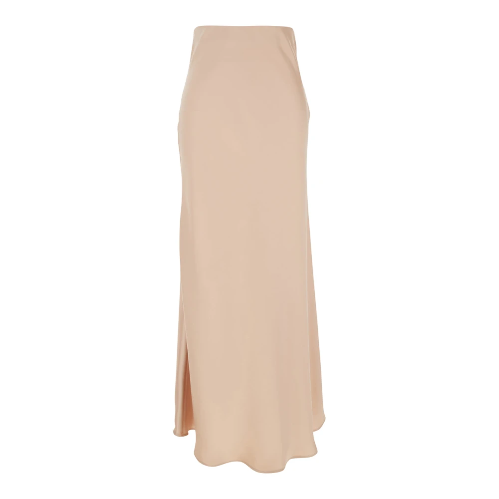 Plain Units Roze Satijnen Lange Rok met Ruche Pink Dames