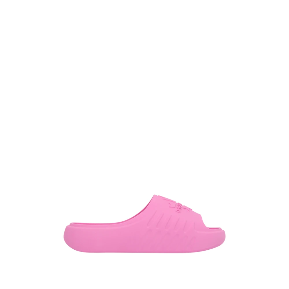 Dsquared2 Men's Pink Sliders,, Rubber Slides Sandals Size 5 Uk
