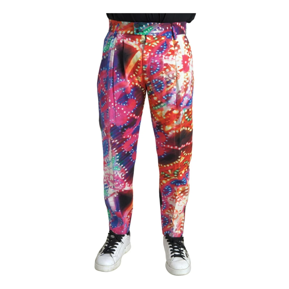 Dolce & Gabbana Men's Multicolor Authentic Linen Chino Trousers Medium