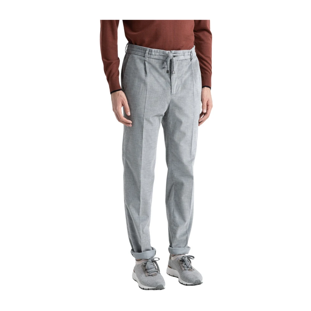 PESERICO Katoenen fluwelen joggerbroek Gray Heren
