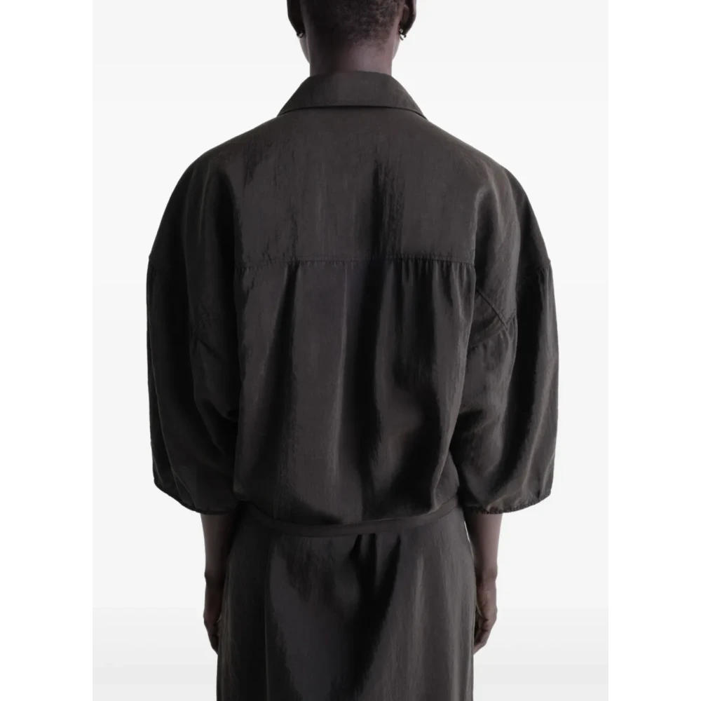 Lemaire Donker Espresso Asymmetrische Overhemdjurk Gray Dames