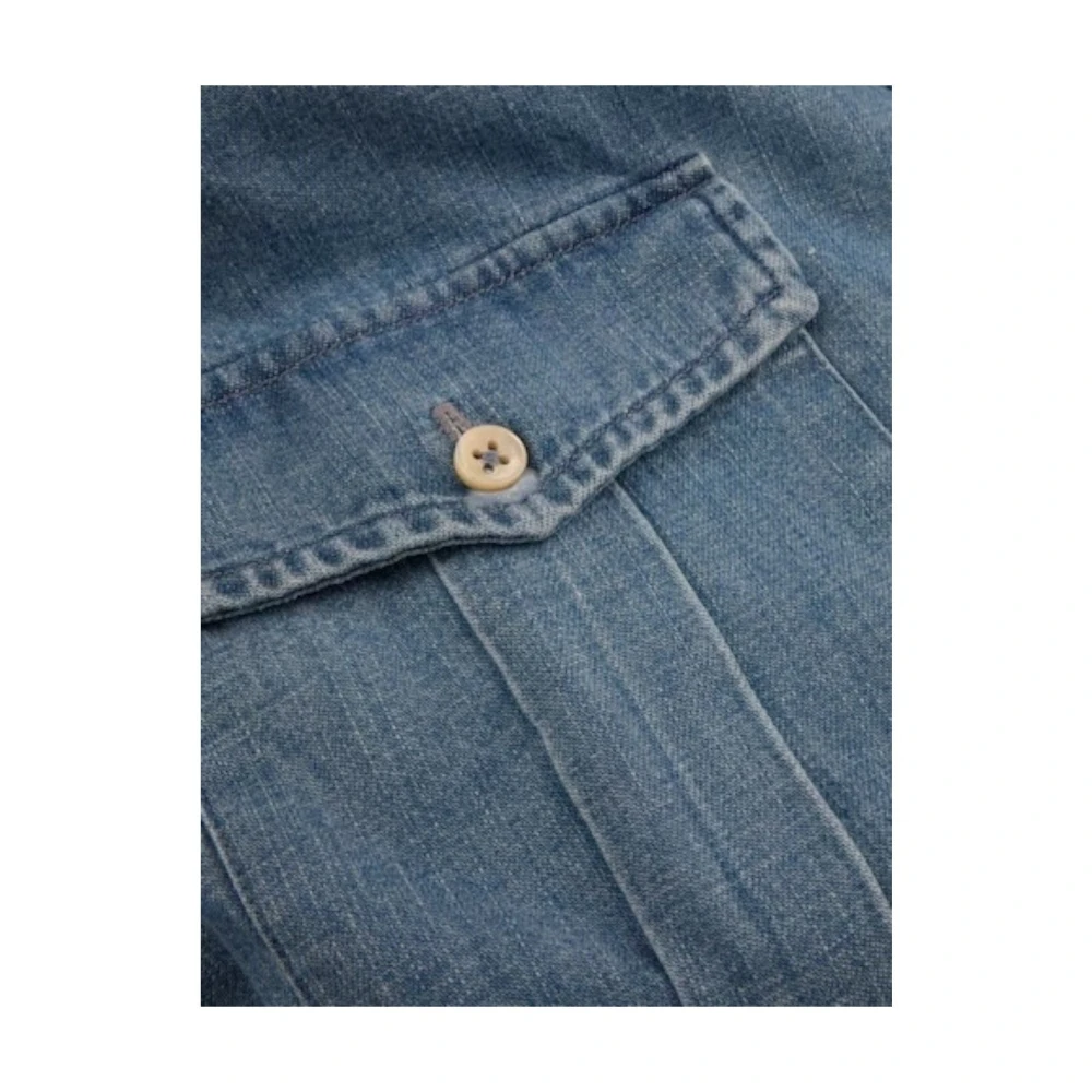 Stenströms Denim Body Shirt met Borstzakken Blue Heren