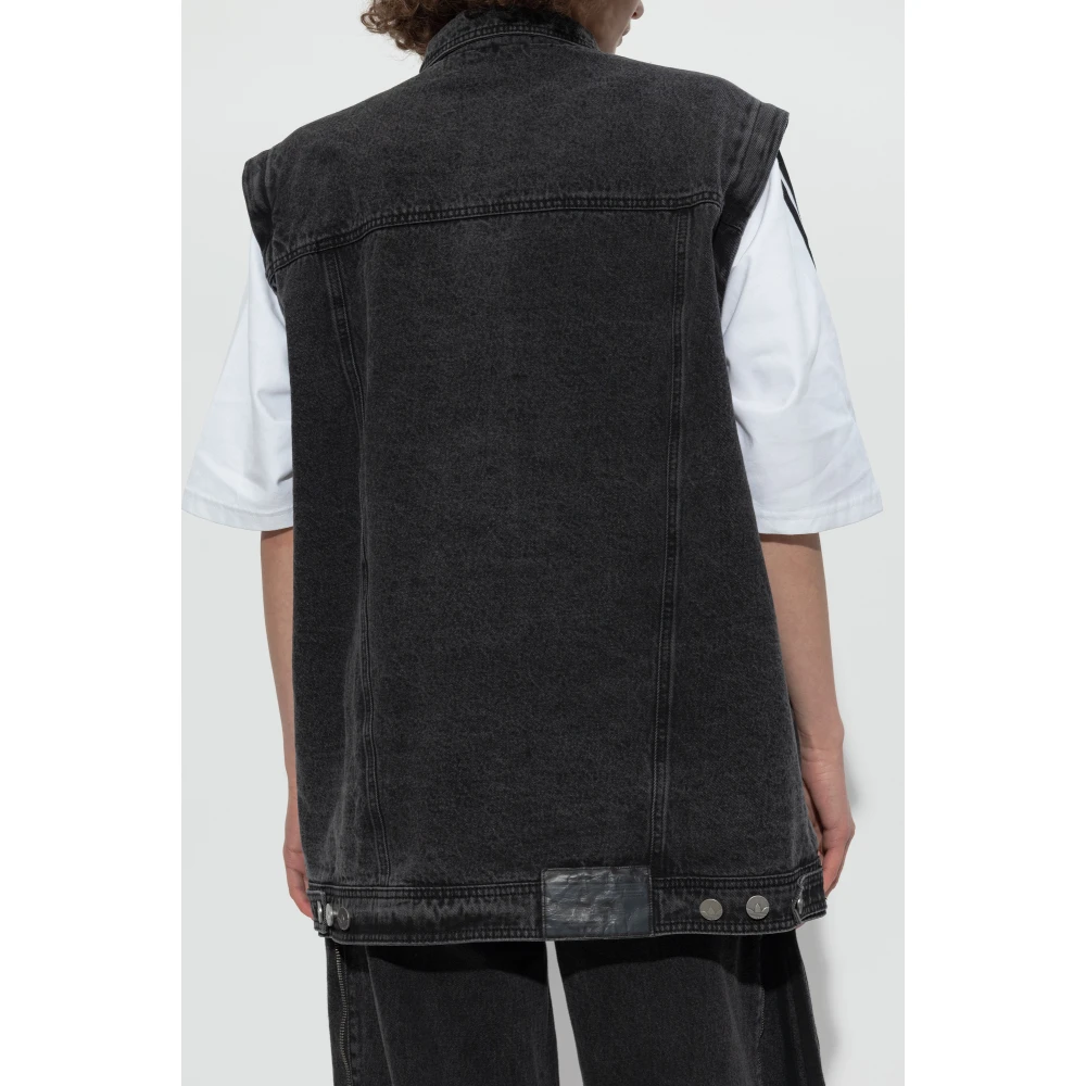 adidas Originals Denim jack in oversized stijl Black Dames