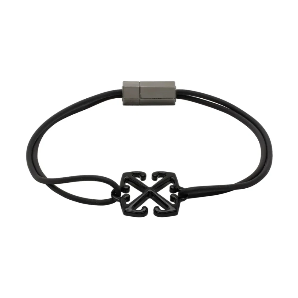 Off White Men's Black/White Arrow Logo Bracelet