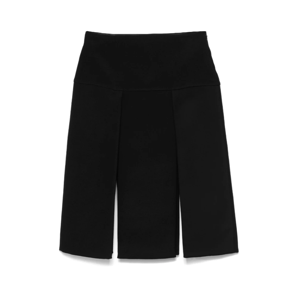 Khaite Zwarte Midi Rok met Splitten Black Dames