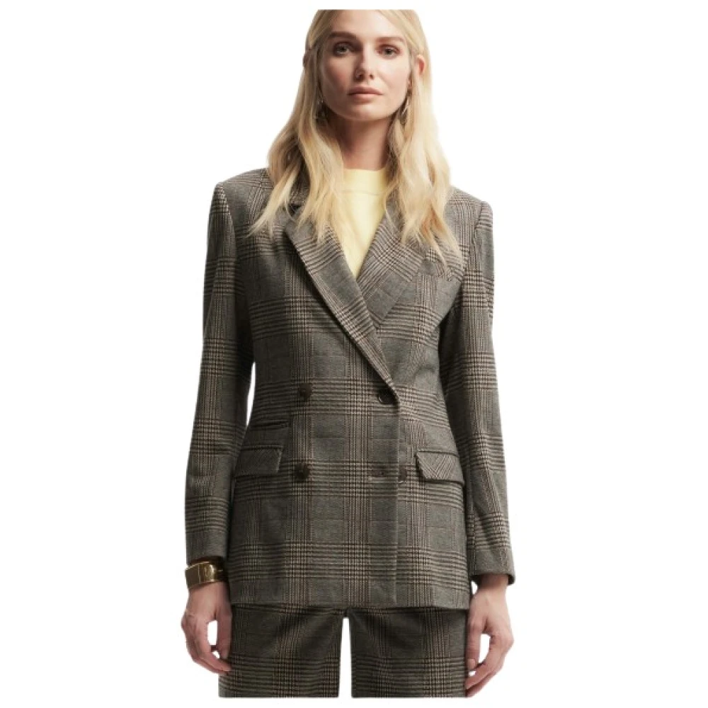 Kocca Tartan Double-Breasted Blazer Noah Green Dames