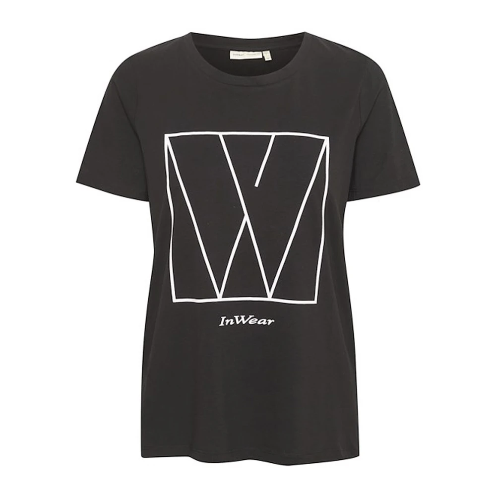 InWear Zwart Logo T-Shirt Isakayaiw Stijl Black Dames