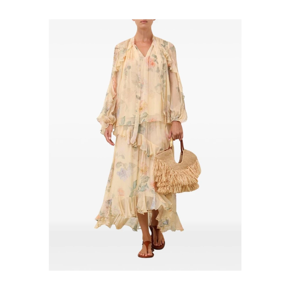 Zimmermann Gele Bloemen Gerimpelde Rok Yellow Dames