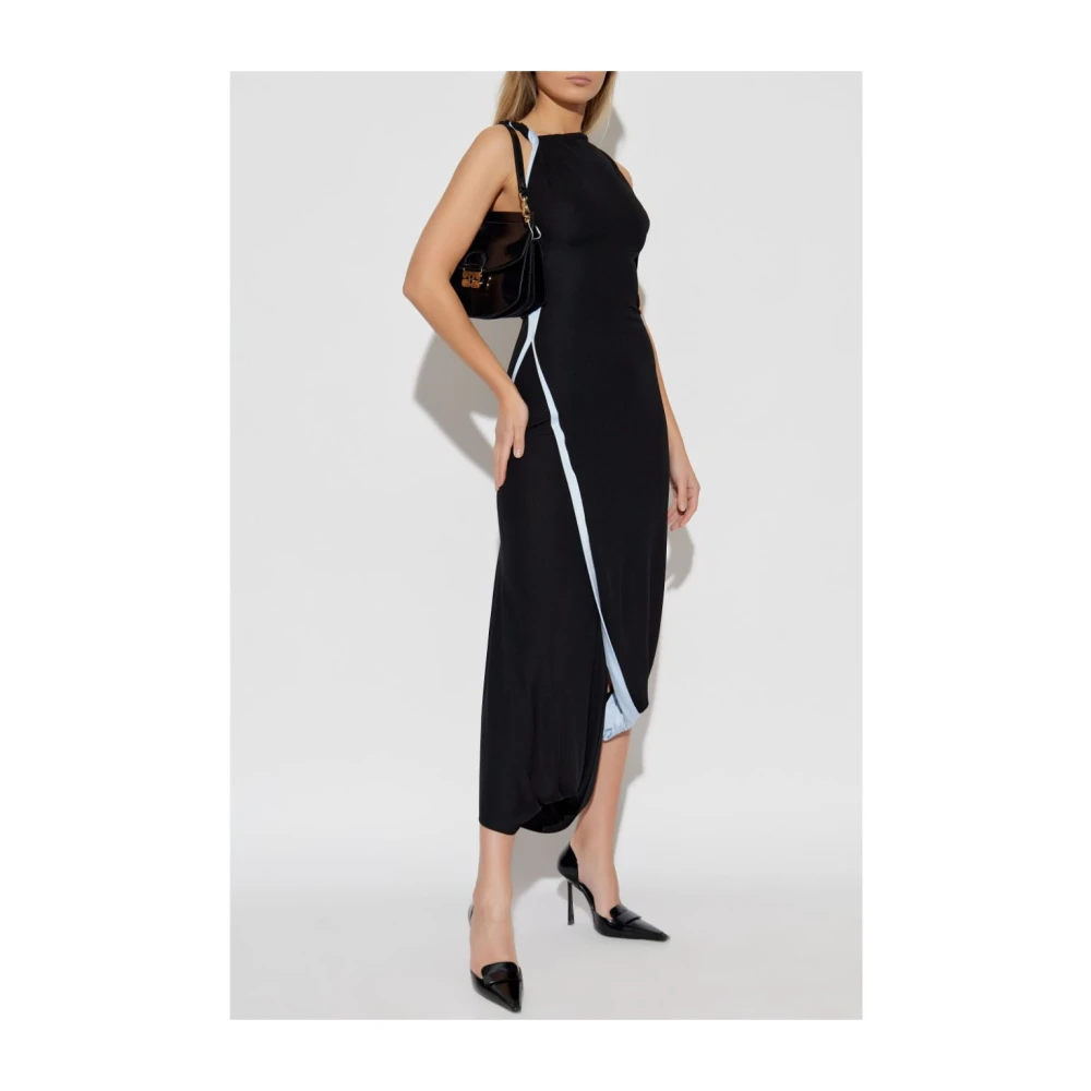 Victoria Beckham Lange Zwarte Celeste Jurk Black Dames