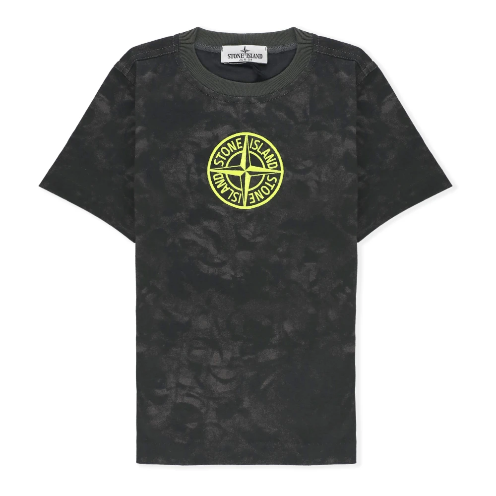 Stone Island Zwarte Katoenen Logo T-shirt Jongen Black Heren