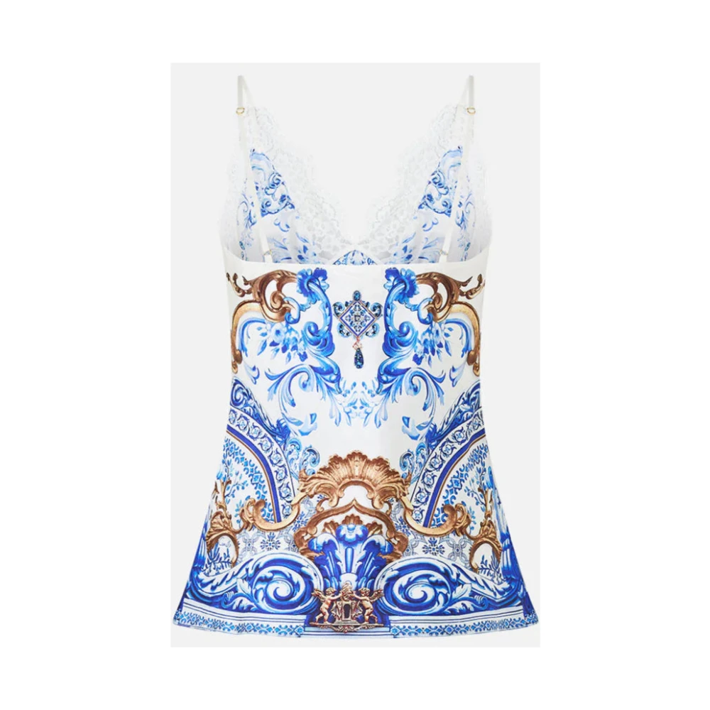 Camilla Kanten Zijden Top Azul Adventures Blue Dames