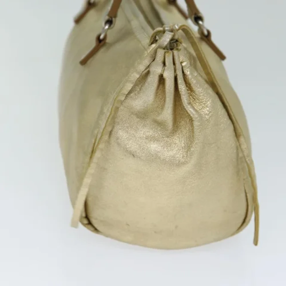 Prada Vintage Pre-owned Leather handbags Yellow Dames