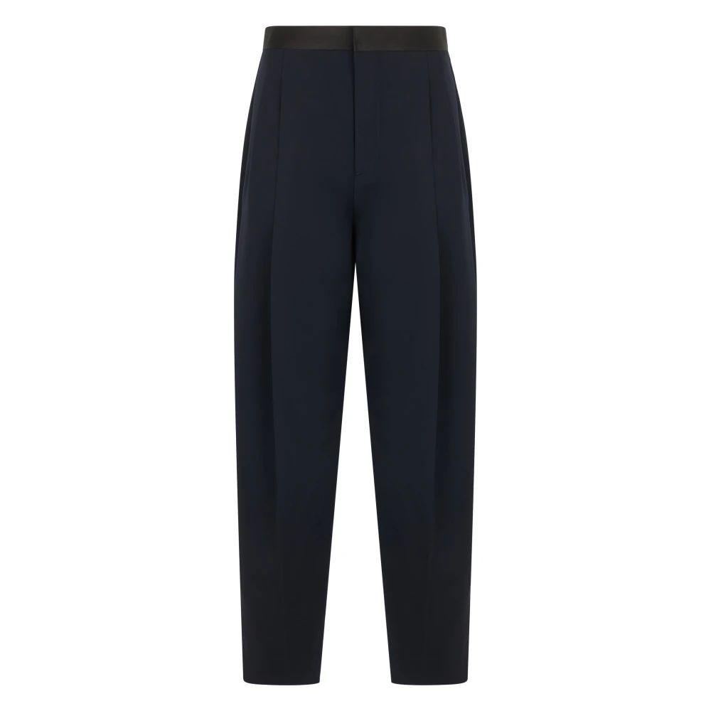 Bottega Veneta Women's Black Wide Wool Trousers - Wide Trousers - Xs - Trousers