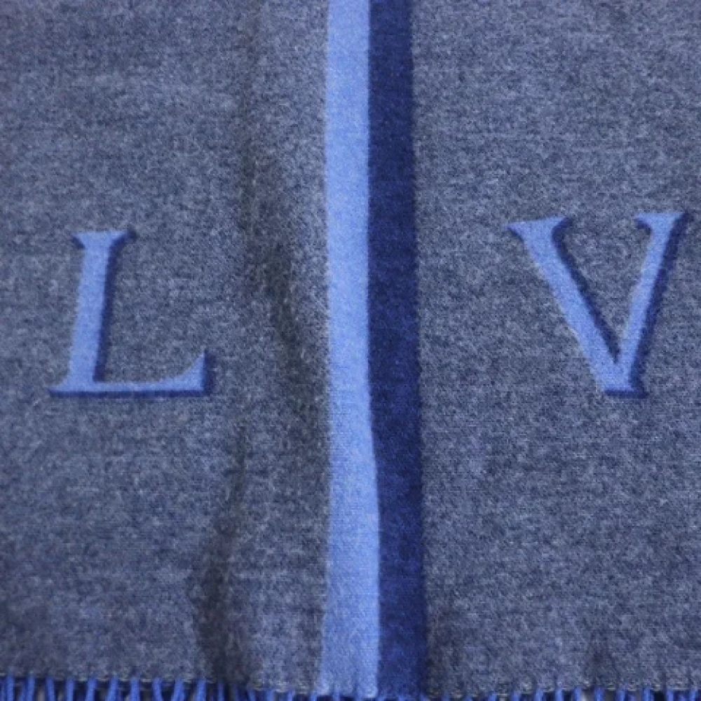 Louis Vuitton Vintage Pre-owned Wool scarves Blue Dames