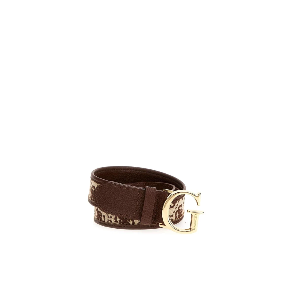 Guess Monogram Logo Riem Bruin PU Leer Brown Dames