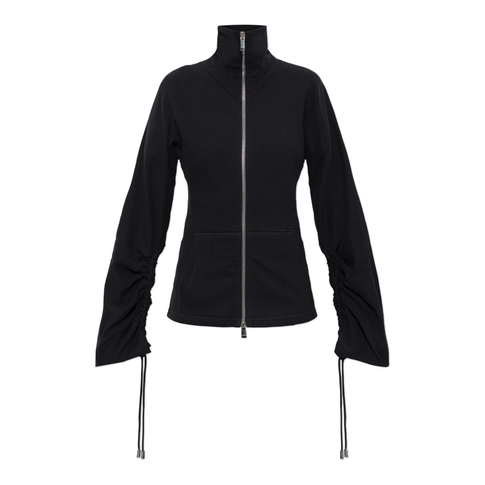 Lanvin Kvinno Svart Sweatshirts & Hoodies Dam, S, Bomull, Cotton Fleece And Cashmere Jacket