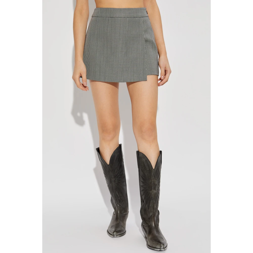 Golden Goose Houndstooth Shorts Gray Dames
