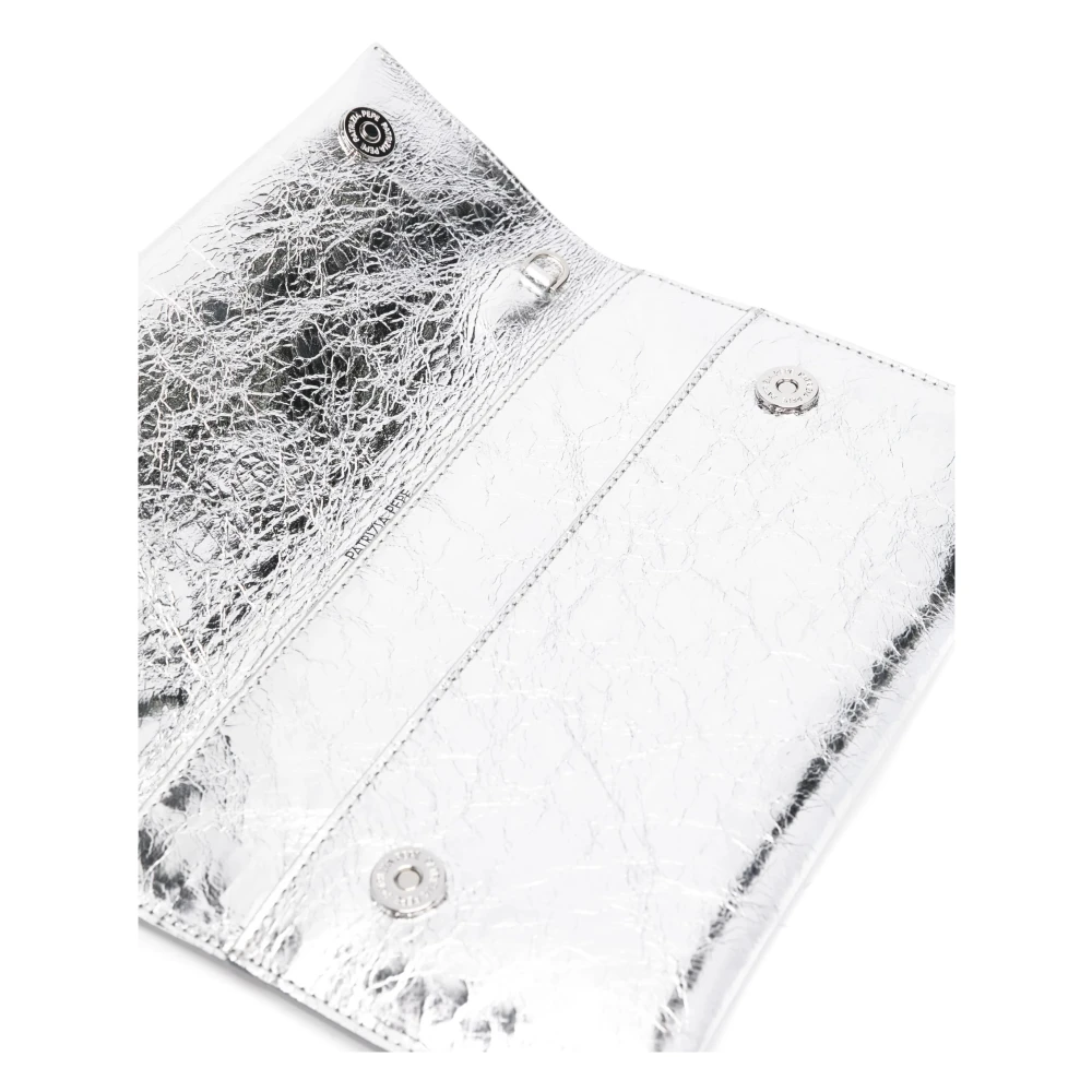 PATRIZIA PEPE Metallic Fly Clutch Cb5460L041 Gray Dames
