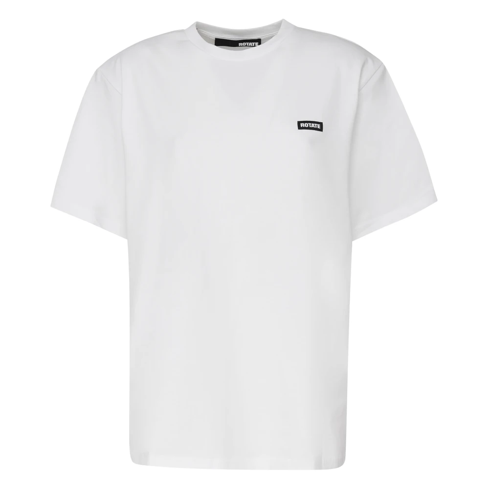 Rotate Birger Christensen Witte Katoenen T-shirt met Logo White Dames