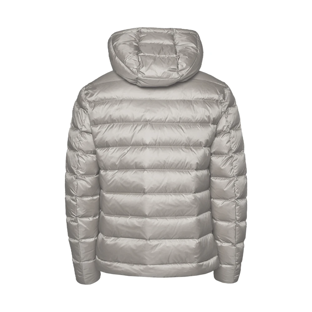 Blauer Gewatteerde Parka met Capuchon Beige Heren